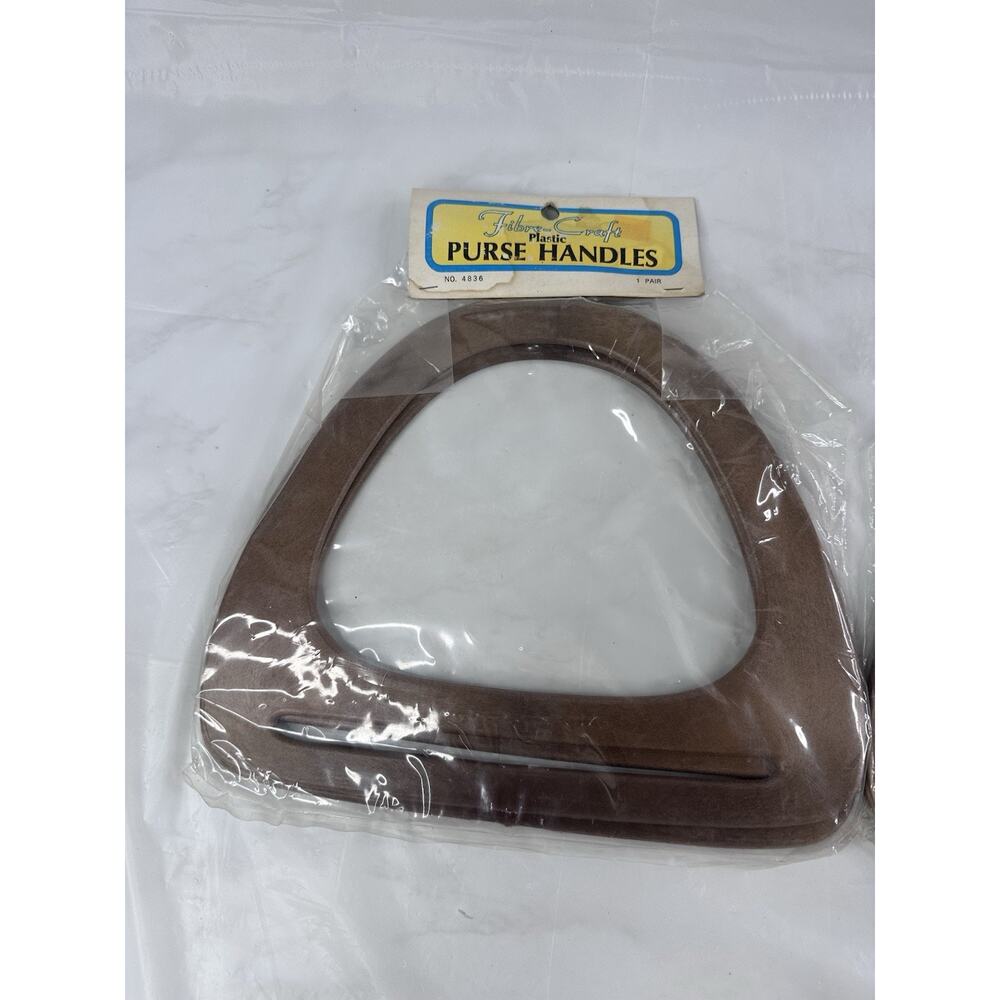 Fibre Craft Purse Handles Plastic Made In Hong Kong Lot Of 2 Pairs New Vintage